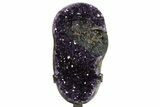 Sparkling Amethyst Geode With Metal Stand - Uruguay #342512-1